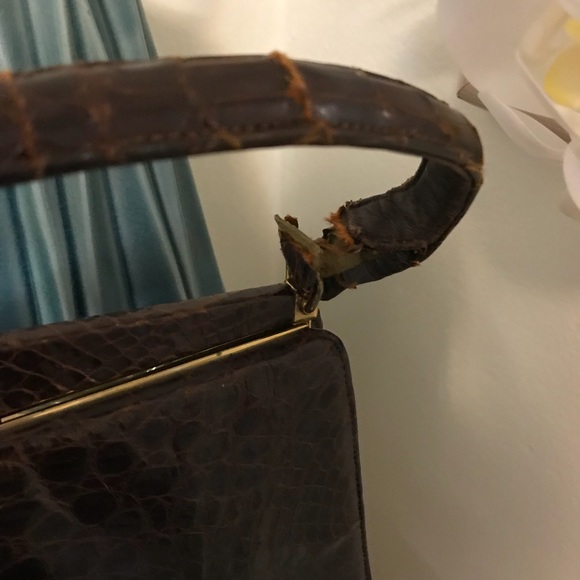 Vintage Coblentz brown alligator bag (1950s) - Picture 5 of 5